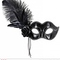 Nieuw2015-2016 Zwart Venetiaans oogmasker met roos en steentje