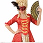 Nieuw2015-2016 Rood Metallic Venetiaans oogmasker met roos en steentje en veertjes