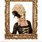 Nieuw2015-2016 Gouden Venetiaans oogmasker met roos en steentje en veertjes