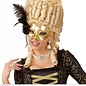 Nieuw2015-2016 Gouden Venetiaans oogmasker met roos en steentje en veertjes
