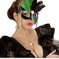 Nieuw2015-2016 Groen zwart Ball masker met steentje en veertjes