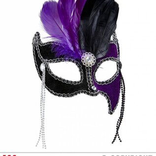 Nieuw2015-2016 Zwart Paars Venetiaans ball masker