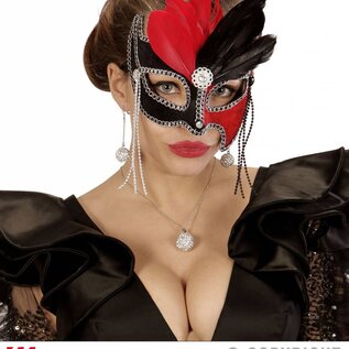 Nieuw2015-2016 Rood Zwart Venetiaans ball masker