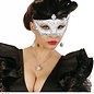 Nieuw2015-2016 Zilveren oogmasker met steentjes en zwarte veren