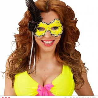 Nieuw2015-2016 Neon groene holografische Braziliaanse maskers met veren voor carnaval