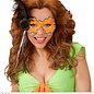 Nieuw2015-2016 Neon oranje holografische Braziliaanse maskers met veren voor carnaval