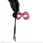 Nieuw2015-2016 Neon roze holografische Braziliaanse maskers met veren voor carnaval