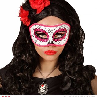 Nieuw2015-2016 Mexicaanse oogmaskers roze met zwart en glitters