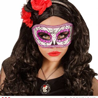 Nieuw2015-2016 Mexicaanse oogmaskers paars met zwart en glitters