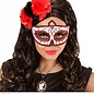 Nieuw2015-2016 Mexicaanse oogmaskers rood met zwart en glitters voor carnaval