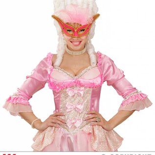 Nieuw2015-2016 Roze oogmaskers met veertjes voor carnaval