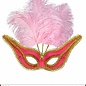 Nieuw2015-2016 Roze oogmaskers met veertjes voor carnaval