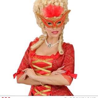 Nieuw2015-2016 Rode oogmaskers met veertjes voor carnaval