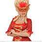 Nieuw2015-2016 Rode oogmaskers met veertjes voor carnaval