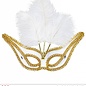 Nieuw2015-2016 Witte oogmaskers met veertjes voor carnaval