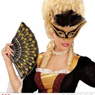 Nieuw2015-2016 Zwarte oogmaskers met veertjes voor carnaval