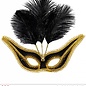Nieuw2015-2016 Zwarte oogmaskers met veertjes voor carnaval