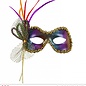 Nieuw2015-2016 Oogmaskers in regenboog kleuren met veertjes