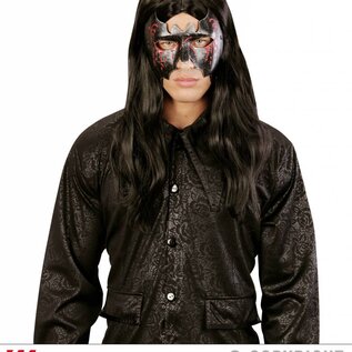 Nieuw2015-2016 Zwart metallic vleermuis masker met bloedende ogen voor vampierpakken
