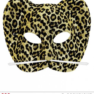 Nieuw2015-2016 Luipaard masker met snorhaar voor carnaval