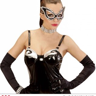 Nieuw2015-2016 Zwarte katachtige oogmaskers met steentjes
