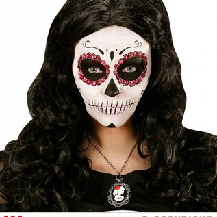 Halloween Halsketting met doodskop en roos voor Halloween