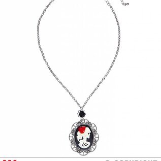Halloween Halsketting met doodskop en roos voor Halloween