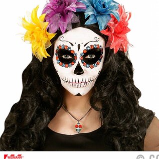 Halloween Halsketting met doodskopje en rode oogjes