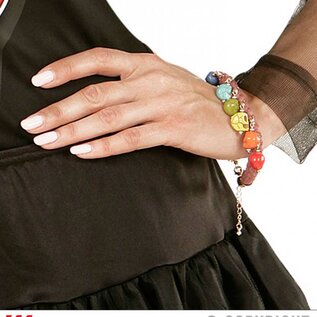 Halloween Armbandje van koord met 7 doodskopjes