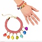 Halloween Armbandje van koord met 7 doodskopjes