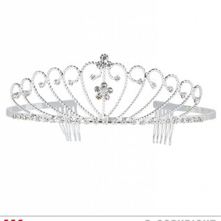 Nieuw2015-2016 Zilveren tiara met strass steentjes