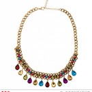 Nieuw2015-2016 Nep gouden halsketting met steentjes