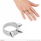 Nieuw2015-2016 Zilveren ring met 3 spikes