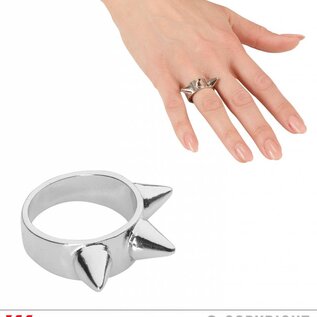 Nieuw2015-2016 Zilveren ring met 3 spikes voor party pakken