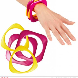 Nieuw2015-2016 Geel met roze disco armbandjes voor party's