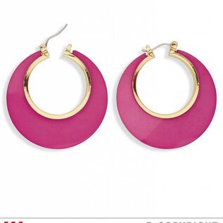 Nieuw2015-2016 Oorbellen roze met goud voor discopakjes
