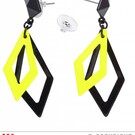 Nieuw2015-2016 Zwart met neon gele hippie oorbellen