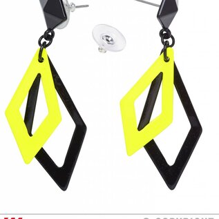 Nieuw2015-2016 Zwart met neon gele hippie oorbellen voor carnaval