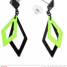 Nieuw2015-2016 Zwart met neon groene hippie oorbellen