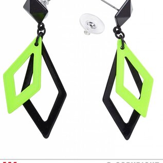 Nieuw2015-2016 Zwart met neon groene hippie oorbellen voor carnaval
