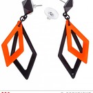 Nieuw2015-2016 Zwart met neon oranje hippie oorbellen