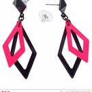 Nieuw2015-2016 Zwart met neon roze hippie oorbellen