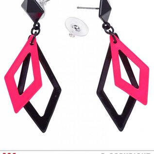 Nieuw2015-2016 Zwart met neon roze hippie oorbellen voor carnaval