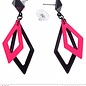 Nieuw2015-2016 Zwart met neon roze hippie oorbellen voor carnaval