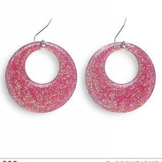 Nieuw2015-2016 Roze glitter oorbellen
