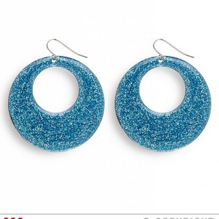 Nieuw2015-2016 Azur blauwe glitter oorbellen