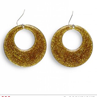 Nieuw2015-2016 Oorringen glitter in de kleur goud