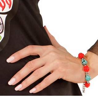 Nieuw2015-2016 Leuke armband schedels met rode rozen