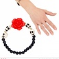 Nieuw2015-2016 Armband met schedels in rood en rose