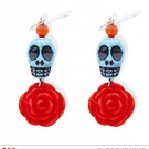 Nieuw2015-2016 Schedel met roos oorbelen